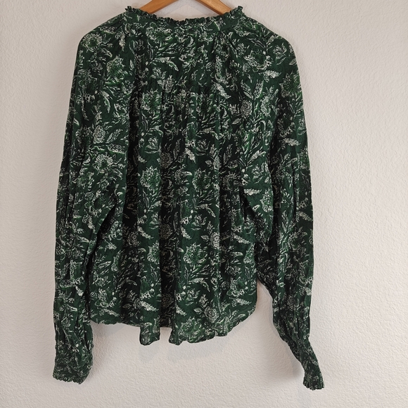 Anthropologie Green Floral Blouse - Picture 10 of 13